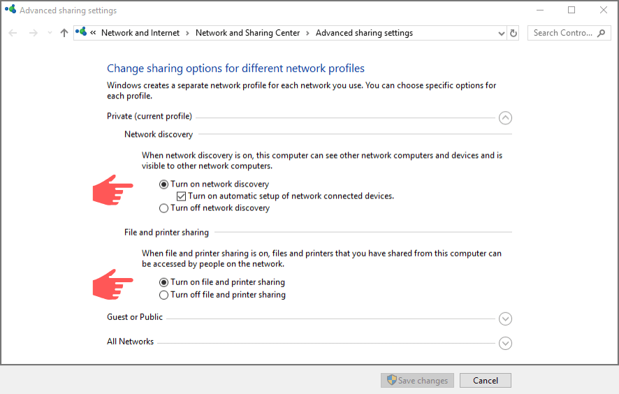 Uso compartido de archivos de Windows 10 sin grupo en el hogar