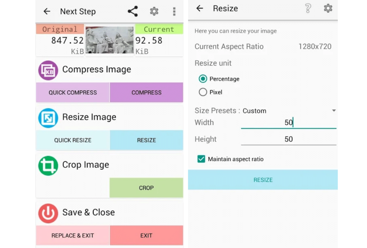 reducir el tamaño del archivo de imagen de Android
