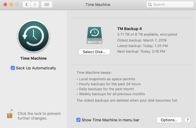 Desactualice sus aplicaciones usando Time Machine